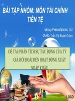 đề tài phân tích sự tác động của tỷ giá hối đoái đến hoạt động xuất nhập khẩu