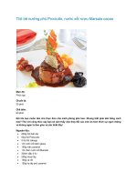 Thịt bê nướng phủ Prociutto, nước xốt rượu Marsala cacao pot