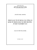 Pháp luật về sử dụng các công cụ kinh tế trong bảo vệ môi trường ở việt nam hiện nay