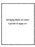 Sử dụng thuốc có canxi Lợi ích và nguy cơ pptx