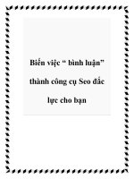 Biến việc “ bình luận” thành công cụ Seo đắc lực cho bạn ppt