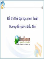 Đề thi thử đại học môn Toán Hướng dẫn giải và biểu điểm