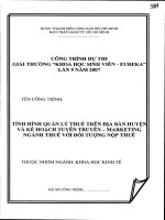 Đề tài : Tình hình quản lý thuế trên địa bàn huyện và kế hoạch tuyên truyền - marketing ngành thuế với đối tượng nộp thuế