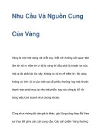 NHU CẦU VÀ NGUỒN CUNG CỦA VÀNG
