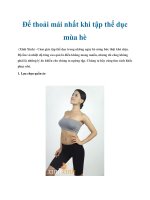 Để thoải mái nhất khi tập thể dục mùa hè pdf