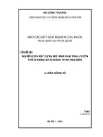 Nghiên cứu xây dựng mô hình khai thác tuyển thô di động sa khoáng titan ven biển