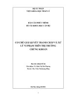 Đề tài : Cơ chế giải quyết tranh chấp và xử lý vi phạm trên thị trường chứng khoán