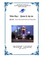 Dự án kinh doanh khách sạn Hoàng Kim