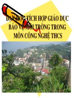 Giáo án tham khảo Bài giảng tích hợp giáo dục bảo vệ môi trường trong trường THCS