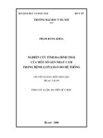 Nghiên cứu tính đa hình thái của một số gen nhạy cảm trong bệnh Lupus ban đỏ hệ thống