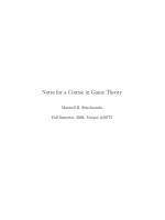 notes for a course in game theory - maxwell b. stinchcombe