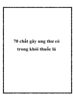 70 chất gây ung thư có trong khói thuốc lá docx