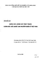 Khảo sát, đánh giá thực trạng chăm sóc sức khoẻ cho người nghèo việt nam