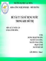 Bài thuyết trình đề tài tái sử dụng nước trong khu đô thị