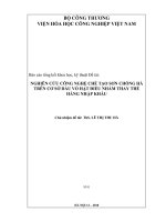 Nghiên cứu công nghệ chế tạo sơn chống hà trên cơ sở dầu vỏ hạt điều nhằm thay thế hàng nhập khẩu