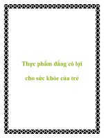 Thực phẩm đắng có lợi cho sức khỏe của trẻ pdf