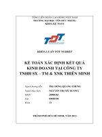 KẾ TOÁN XÁC ĐỊNH KẾT QUẢ KINH DOANH TẠI CÔNG TY TNHH SX – TM & XNK THIÊN MINH