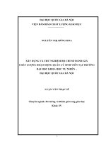 Xây dựng và Thử nghiệm Bộ chỉ số đánh giá chất lượng hoạt động quản lý sinh viên tại Trường Đại học Khoa học Tự nhiên, Đại học Quốc gia Hà Nội