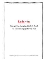 Luận văn: Đánh giá thực trạng đạo đức kinh doanh của các doanh nghiệp tại Việt Nam pdf