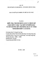 Điều tra thành phần loài và phân bố đốt y học tại một số điểm dọc tuyến đường hồ chí minh và đoạn từ tỉnh ninh bình đến cao bằng