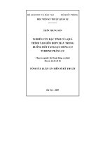 Nghiên cứu đặc tính của quá trình tạo hỗn hợp cháy trong buồng đốt tăng lực động cơ turbine phản lực