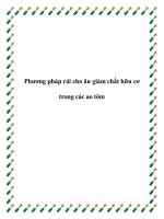 Phương pháp rải cho ăn giảm chất hữu cơ trong các ao tôm doc