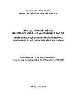 Nghiên cứu xây dựng một số công cụ trợ giúp và  mô hình phục vụ khí tượng thủy văn ở địa phương