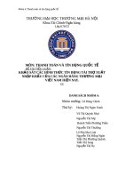Khảo sát hình thức tín dụng tài trợ xuất nhập khẩu của các ngân hàng thương mại Việt Nam hiện nay