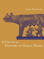 a critical history of early rome
