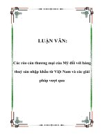 Các rào cản thương mại của Mỹ đối với hàng  thuỷ sản nhập khẩu từ Việt Nam và các giải  pháp vượt qua