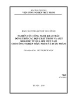 Nghiên cứu công nghệ khai thác đồng thời các hợp chất thơm và axít shikimic từ quả hồi việt nam cho công nghiệp thực phẩm và dược phẩm