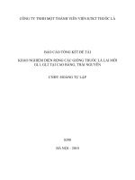 khảo nghiệm diện rộng các giống thuốc lá lai mới gl1, gl2 tại cao bằng, thái nguyên