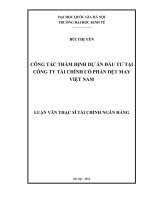 công tác thẩm định dự án đầu tư tại công ty tài chính cổ phần dệt may việt nam