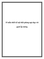 15 mẫu thiết kế nội thất phòng ngủ đẹp với gạch ốp tường pdf