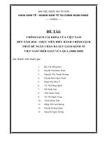 CHÍNH SÁCH TÀI KHÓA CỦA VIỆT NAM  ĐẾN NĂM 2010 - THỰC TIỄN ĐIỀU HÀNH CHÍNH SÁCH  THUẾ ĐỂ NGĂN CHĂN ĐÀ SUY GIẢM KINH TẾ  VIỆT NAM THỜI GIAN VỪA QUA (2008-2009)