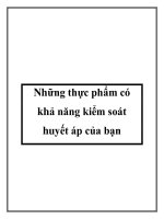Những thực phẩm có khả năng kiểm soát huyết áp của bạn doc