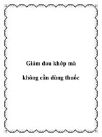 Giảm đau khớp mà không cần dùng thuốc doc