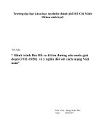 hành trình bác hồ ra đi tìm đường cứu nước giai đoạn (1911-1920)  và ý nghĩa đối với cách mạng việt nam