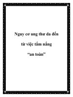 Nguy cơ ung thư da đến từ việc tắm nắng “an toàn” pdf