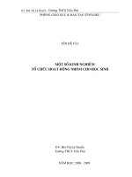 KINH NGHIỆM TỔ CHỨC HOẠT ĐỘNG NHÓM CHO HỌC SINH