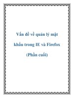 Vấn đề về quản lý mật khẩu trong IE và Firefox (Phần cuối) ppt