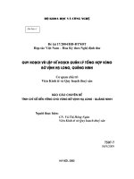 Quy hoạch và lập kế hoạch quản lý tổng hợp vùng bờ vịnh hạ long, quảng ninh  tính chỉ số bền vững cho vùng bờ vịnh hạ long