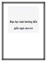 Bạo lực ảnh hưởng đến giấc ngủ của trẻ pptx