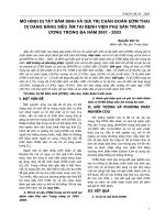 MÔ HÌNH DỊ TẬT BẨM SINH VÀ GIÁ TRỊ CHẨN ĐOÁN SỚM THAI DỊ DẠNG BẰNG SIÊU ÂM TẠI BỆNH VIỆN PHỤ SẢN TRUNG ƯƠNG TRONG BA NĂM 2001 - 2003 potx