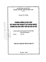 Phương hướng và giải pháp đẩy mạnh kinh doanh ở các doanh nghiệp thương mại nhà nước trên địa bàn Hà Nội