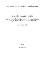 Nghiên cứu công nghệ sản xuất men muối tan sử dụng cho sản xuất gạch granite