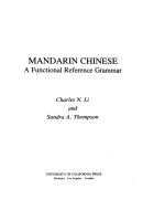 mandarin chinese a functional reference grammar