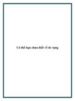 Có thể bạn chưa biết về từ vựng. doc