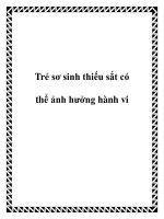 Trẻ sơ sinh thiếu sắt có thể ảnh hưởng hành vi doc