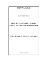 phân tích tình hình tài chính của công ty phân bón và hóa chất dầu khí